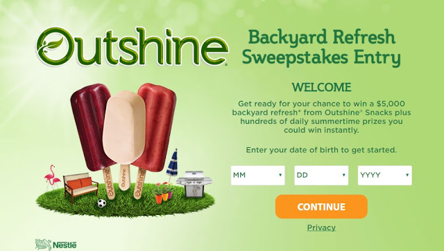 Rectangle Outshine Banner with dropdowns to enter a contest